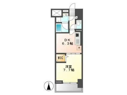 メイボートレス(1DK/3階)の間取り写真