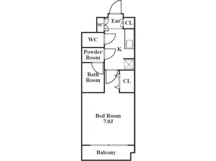 IARIM吹上(1K/3階)の間取り写真