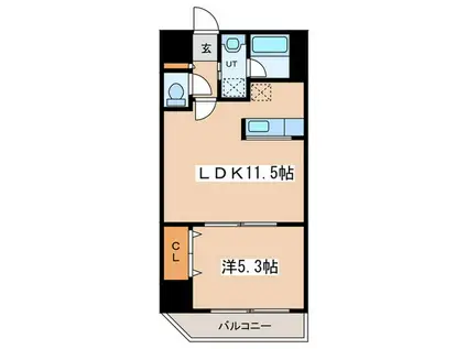 パークヒルズ白石(1LDK/6階)の間取り写真