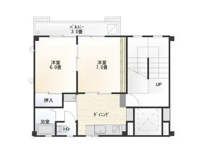 コーポスリム I (2DK/3階)の間取り写真