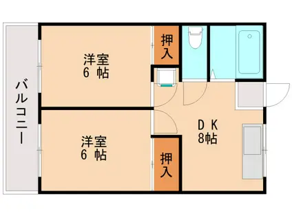 GRAND-RESIDE PHOENIX(2DK/3階)の間取り写真