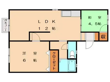 コーポ新久保(2LDK/2階)の間取り写真