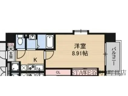 LUXE難波西II(1K/12階)の間取り写真