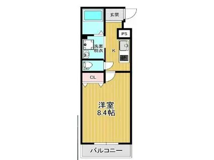 ハートフル岡場ノース(1K/2階)の間取り写真