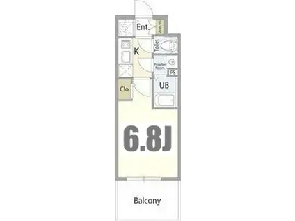 エスリード上前津LIVIA(1K/13階)の間取り写真