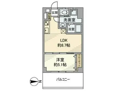 セントラルビル(1LDK/4階)の間取り写真