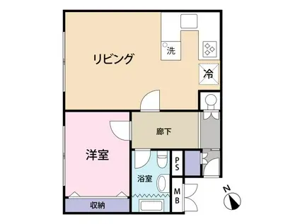 イースタンホームズ六本木(1LDK/3階)の間取り写真