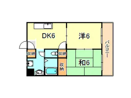シャトル大久保(2DK/2階)の間取り写真