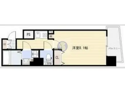 エイペックス松屋町ヴァンデュール(1K/9階)の間取り写真