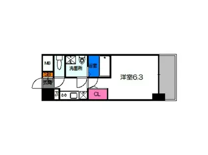 マイナビSTAY京橋セントラル(1K/15階)の間取り写真