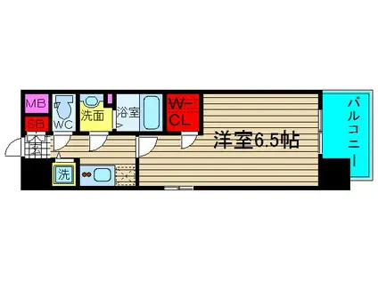 エステージ難波ウエスト(1K/13階)の間取り写真