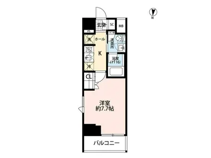 プレール・ドゥーク神楽坂(1K/14階)の間取り写真