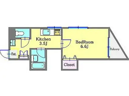 RAPIDE(1K/5階)の間取り写真