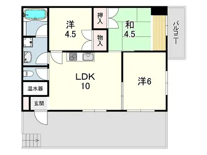 サンロイヤル唐櫃(3LDK/1階)の間取り写真
