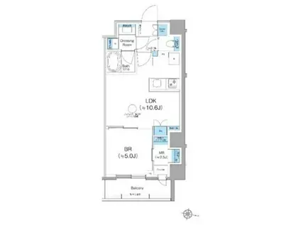 クレヴィアリグゼ西馬込(1LDK/2階)の間取り写真