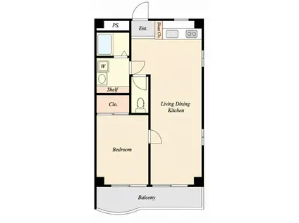 グランジュール千歳(1LDK/1階)の間取り写真