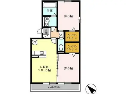 L´ESPOIR(2LDK/3階)の間取り写真