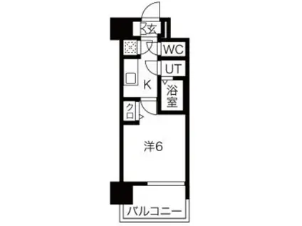 レジュールアッシュ都島BREEZE(1K/9階)の間取り写真