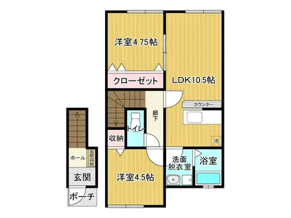 ジャルダン大山(2LDK/2階)の間取り写真