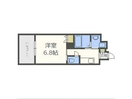 GRAIN-FLATS(1K/8階)の間取り写真