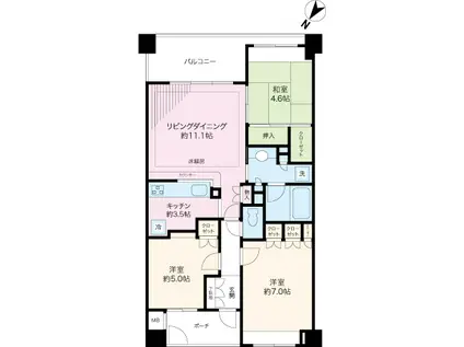 CLARE SETTLE文京根津(3LDK/3階)の間取り写真