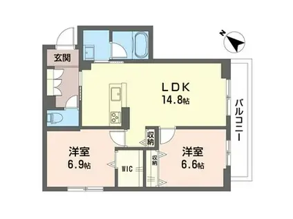 SHM サンパティーク M(2LDK/2階)の間取り写真