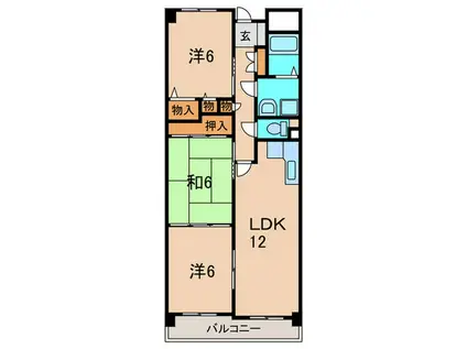 フロール新伊丹(3LDK/4階)の間取り写真