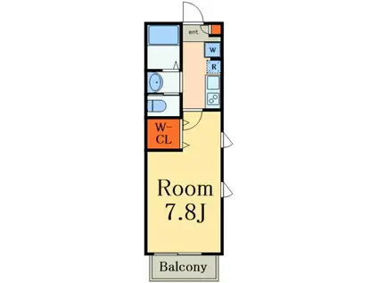 アルカディア北松戸(1K/1階)の間取り写真