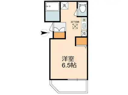 SEVEN(ワンルーム/1階)の間取り写真