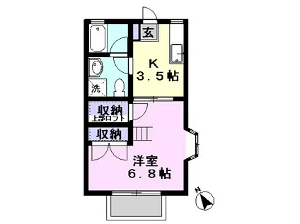 ポルタピーノ馬橋(1K/1階)の間取り写真