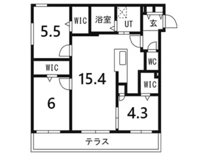 RITZ GRANDE 八軒(3LDK/4階)の間取り写真