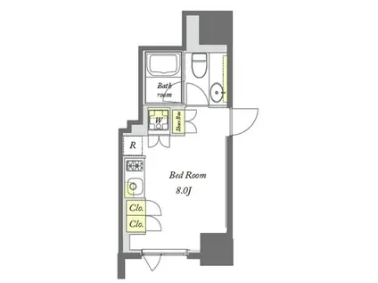 プライムメゾン横浜ウエスト(ワンルーム/4階)の間取り写真