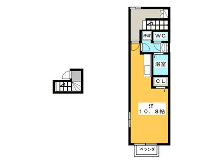 フィアスウエスト(ワンルーム/2階)の間取り写真