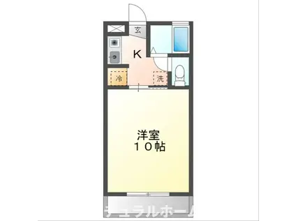 サントラストA(1K/2階)の間取り写真