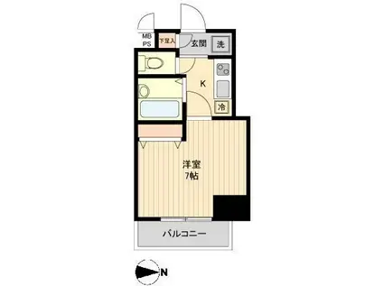 HF亀戸レジデンス(1K/8階)の間取り写真