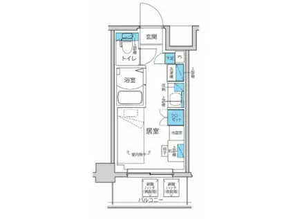 キャンパスヴィレッジ登戸(ワンルーム/1階)の間取り写真