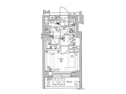 プレミアムキューブG渋谷神南(1K/2階)の間取り写真