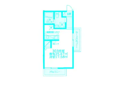 モンステラ渡田(ワンルーム/3階)の間取り写真