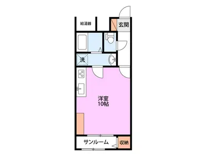 アンビエンテ(ワンルーム/4階)の間取り写真