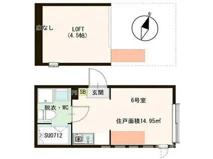 ミノリオ新小岩(ワンルーム/2階)の間取り写真