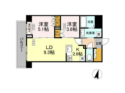 ロイジェント西新井(2LDK/4階)の間取り写真