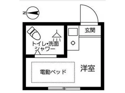 第18紀州ハイツ(ワンルーム/1階)の間取り写真
