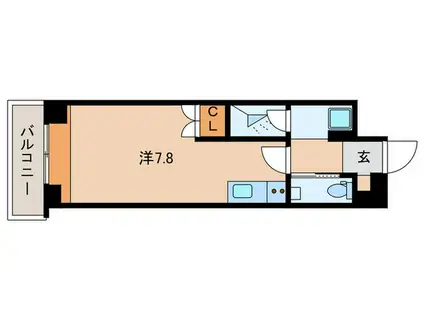 ESCENARIO高輪(ワンルーム/4階)の間取り写真