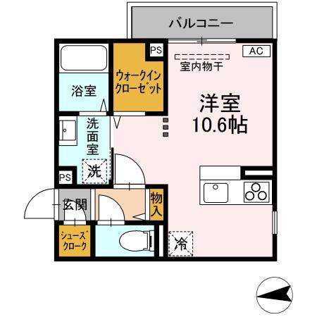 ロイヤルステージ横浜町(ワンルーム/2階)の間取り写真