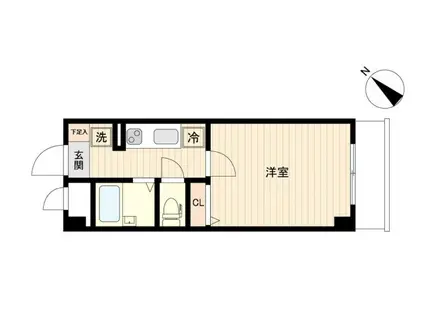 ザ・レジデンス行徳III(1K/3階)の間取り写真