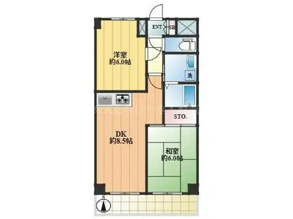 パレス櫻(2DK/7階)の間取り写真