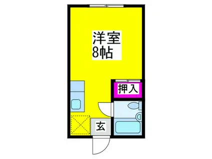 マンション緑(ワンルーム/2階)の間取り写真