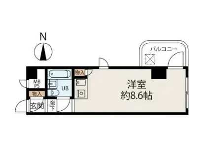 セザール第二蒲田(ワンルーム/4階)の間取り写真