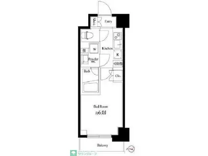 ハーモニーレジデンス武蔵小杉002(1K/5階)の間取り写真