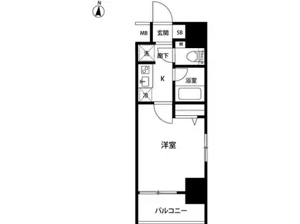 ルクレ錦糸町(1K/5階)の間取り写真